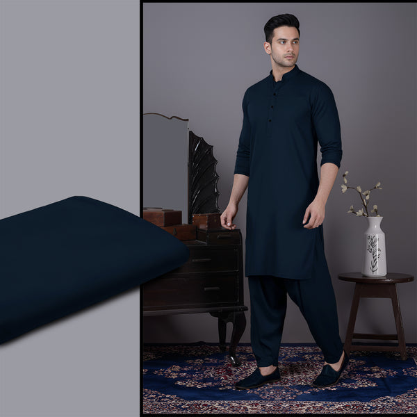 Men's Premium Unstitched Suit Wash & Wear. Navy