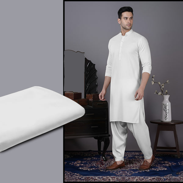 Men's Premium Unstitched Suit Wash & Wear. Off White