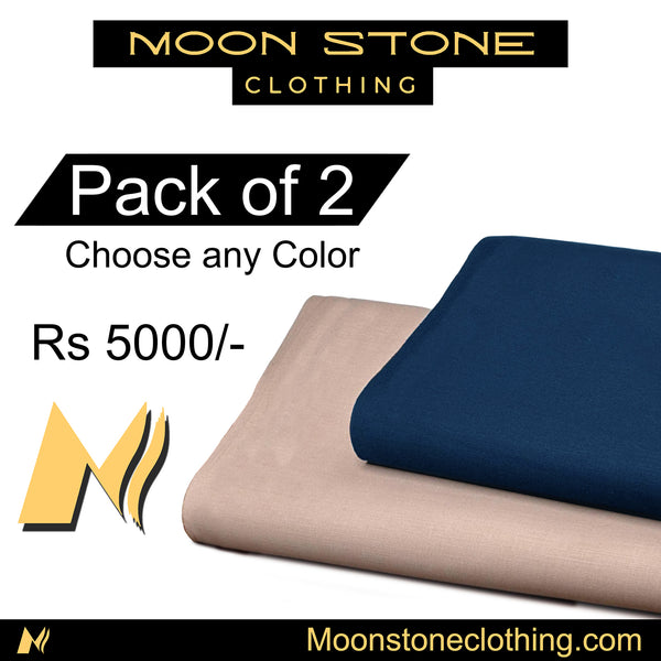 Men's Premium Unstitched Suit Wash & Wear. Pack of 2